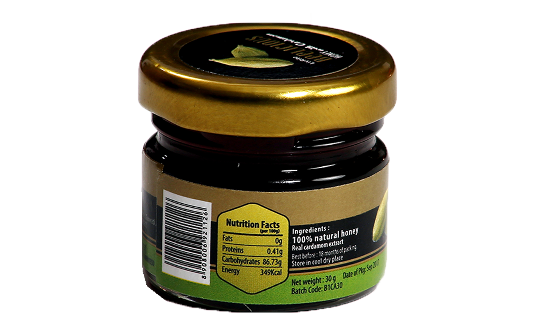 LivRite Beelicious Honey with Cardamom    Glass Jar  30 grams